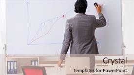  Presentation with whiteboard kids cute cartoon - Presentation theme featuring cleaning training - young handsome businessman in front background and a lemonade colored foreground