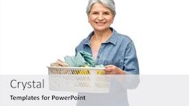  Presentation with old people - Presentation design having cleaning-wash-and-old-people background and a white colored foreground