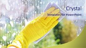  Presentation with special education hearing impairment - Presentation design with cleanliness - cleaning windows with special rag background and a sky blue colored foreground