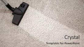 Presentation with carpet - Theme enhanced with cleanliness - head of vacuum cleaner background and a soft green colored foreground