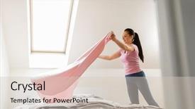  Presentation with cleaning - Beautiful presentation theme featuring cleanliness - household housework and cleaning concept backdrop and a soft green colored foreground