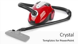  Presentation with cleanliness - Beautiful PPT theme featuring cleanliness - vacuum cleaner isolated on white backdrop and a white colored foreground