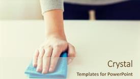  Presentation with workplace housekeeping - Amazing presentation having cleanliness workplace - people housework and housekeeping concept backdrop and a cream colored foreground