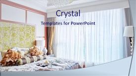  Presentation with room interior design - Colorful presentation theme enhanced with cleanroom design - luxury bed room interior backdrop and a  colored foreground