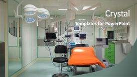  Presentation with lamps - Audience pleasing PPT theme consisting of cleanroom hospital - equipment for the operating room backdrop and a gray colored foreground