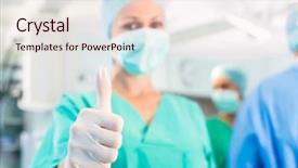  Presentation with emergency room - Amazing PPT layouts having cleanroom operation theater - hospital - surgery team backdrop and a lemonade colored foreground