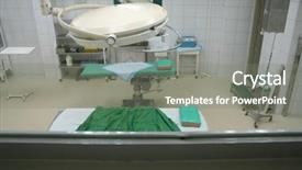  Presentation with operating room - Presentation theme having cleanroom operation theater - operating room view background and a gray colored foreground