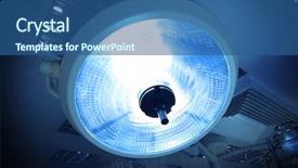  Presentation with operating room - Amazing PPT layouts having cleanroom operation theater - surgical lamp in modern operating backdrop and a ocean colored foreground