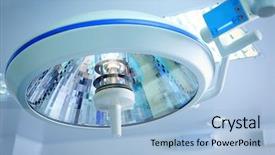  Presentation with operating room - Colorful presentation theme enhanced with cleanroom operation theater - surgical lamp in operating room backdrop and a light blue colored foreground