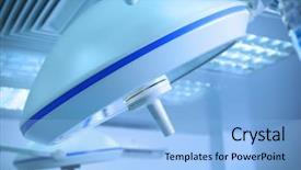  Presentation with operating room - Theme with cleanroom operation theater - surgical lamp in operating room background and a light blue colored foreground
