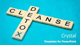  Presentation with detoxification - Presentation design having cleanse-and-detox-crossword-detoxification background and a teal colored foreground