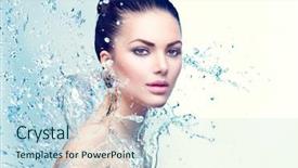  Presentation with blue spa - Cool new presentation theme with cleansing and moisturizing concept beauty backdrop and a light blue colored foreground