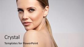  Presentation with beautiful skin - Cool new PPT theme with clear background - natural beauty portrait beautiful spa backdrop and a coral colored foreground
