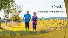  Presentation with healthy people - Theme with clear blue sky in summer background and a sky blue colored foreground