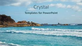  Presentation with blue orange white - PPT theme featuring clear-blue-turquoise-ocean-white background and a light blue colored foreground