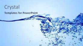  Presentation with blue waves - Beautiful presentation theme featuring clear blue water waves backdrop and a sky blue colored foreground