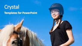  Presentation with horse riding - Amazing presentation theme having clear braces - teenage girl riding in summer backdrop and a  colored foreground