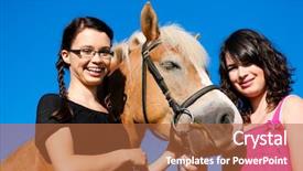  Presentation with meadow - Audience pleasing theme consisting of clear braces - teenage girls standing backdrop and a  colored foreground