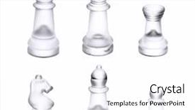  Presentation with chess pieces - Beautiful slide set featuring clear chess pieces backdrop and a white colored foreground