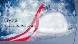  Presentation with snowflakes - Audience pleasing theme consisting of clear-christmas-ornament-in-snow backdrop and a light blue colored foreground
