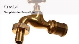  Presentation with saving water - Amazing PPT layouts having clear conscience - metal tap isolated on white backdrop and a white colored foreground