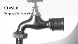  Presentation with saving water - Slide deck consisting of clear conscience - metal tap isolated on white background and a white colored foreground