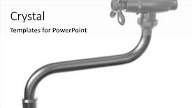  Presentation with saving water - PPT layouts featuring clear conscience - metal tap isolated on white background and a white colored foreground