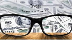  Presentation with glasses blurry eye chart - Audience pleasing slide set consisting of clear dollar in glasses backdrop and a light gray colored foreground