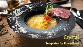  Presentation with tuna fish - Cool new slides with clear-fish-soup-served backdrop and a tawny brown colored foreground