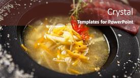  Presentation with fish tuna - Audience pleasing slide deck consisting of clear-fish-soup-served backdrop and a tawny brown colored foreground