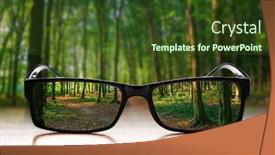  Presentation with clear - Audience pleasing PPT layouts consisting of clear-forest-in-glasses backdrop and a tawny brown colored foreground