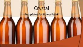  Presentation with beer and wine - Beautiful theme featuring clear glass - beer bottles isolated on white backdrop and a  colored foreground