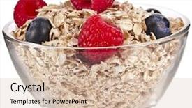  Presentation with oat - Beautiful PPT theme featuring clear glass - oat rolled flake backdrop and a soft green colored foreground