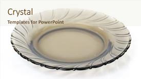  Presentation with white plate - Theme enhanced with clear glass - single dark transparent plate isolated background and a soft green colored foreground