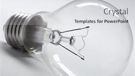  Presentation with clear - Cool new PPT theme with clear-glass-electric-light-bulb backdrop and a light gray colored foreground