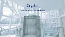  Presentation with elevator - PPT layouts enhanced with clear glass frame - transparent elevator and staircase background and a lemonade colored foreground