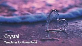  Presentation with sand heart - Colorful slide deck enhanced with clear glass heart on sand backdrop and a violet colored foreground