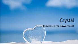  Presentation with sand heart - Cool new slide deck with clear glass heart on white backdrop and a light blue colored foreground