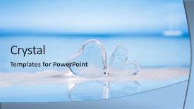  Presentation with glass human head brain - Beautiful PPT layouts featuring clear glass hearts in foam backdrop and a light blue colored foreground