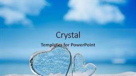  Presentation with glass human head brain - Colorful slide set enhanced with clear glass hearts on white backdrop and a light blue colored foreground