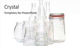  Presentation with clear - Slide set enhanced with clear glass jars and bottles background and a white colored foreground