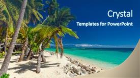  Presentation with palm beach - Slides with clear lagoon on fiji islands background and a  colored foreground