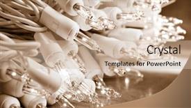  Presentation with christmas lights - Presentation design consisting of clear mini christmas lights background and a soft green colored foreground