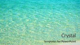  Presentation with ocean clear water deep blue - Slide deck having clear ocean water in resort background and a mint green colored foreground