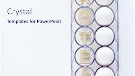  Presentation with plastic container - PPT theme with clear-plastic-container-with-eggs background and a  colored foreground