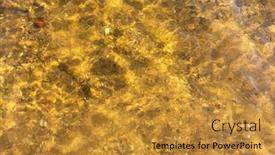  Presentation with water river - PPT theme consisting of clear-river-water background and a gold colored foreground