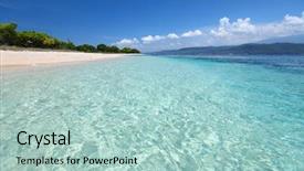  Presentation with java island - Colorful presentation theme enhanced with clear sea of the bali backdrop and a mint green colored foreground