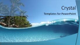  Presentation with blue line - Audience pleasing theme consisting of clear sea with sandy bottom backdrop and a light blue colored foreground