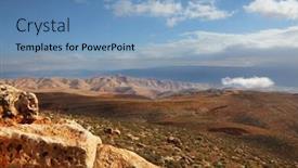  Presentation with january - Beautiful slide deck featuring clear the air penetrated by sunlight judean desert in the winter january morning backdrop and a teal colored foreground