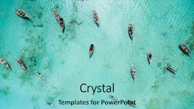  Presentation with fishing boats - PPT layouts with clear turquoise ocean near africa background and a seafoam green colored foreground